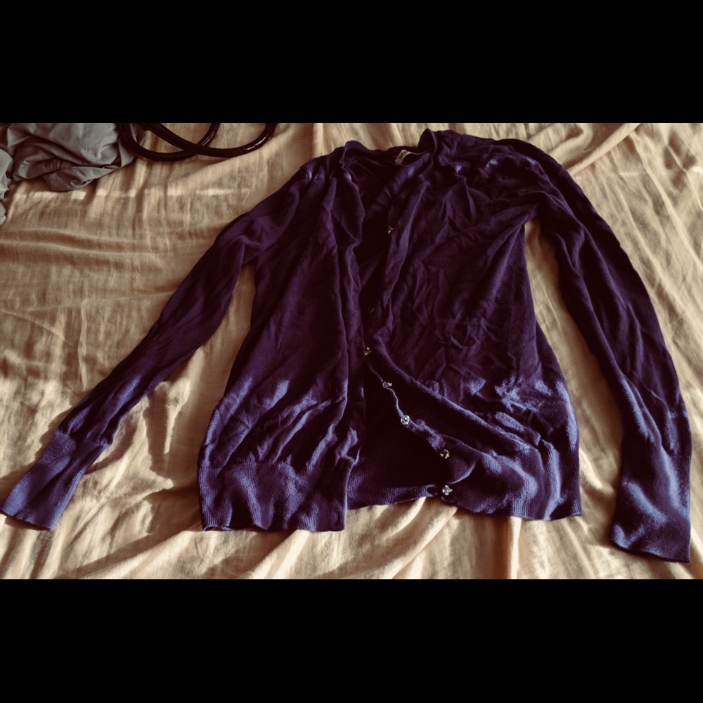 Purple cardigan